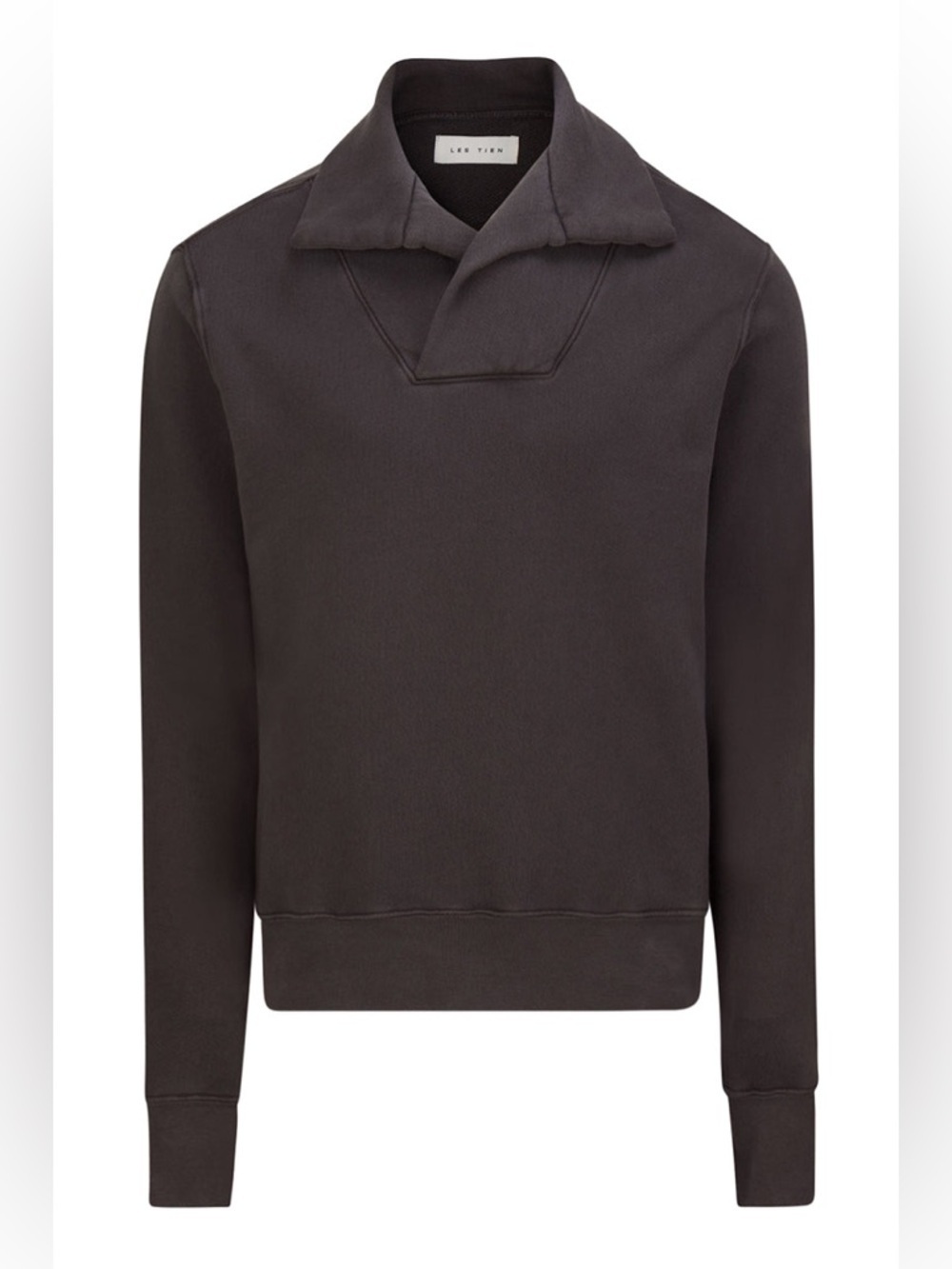 Les Tien Unisex Yacht Neckline Black Pullover Sweatshirt